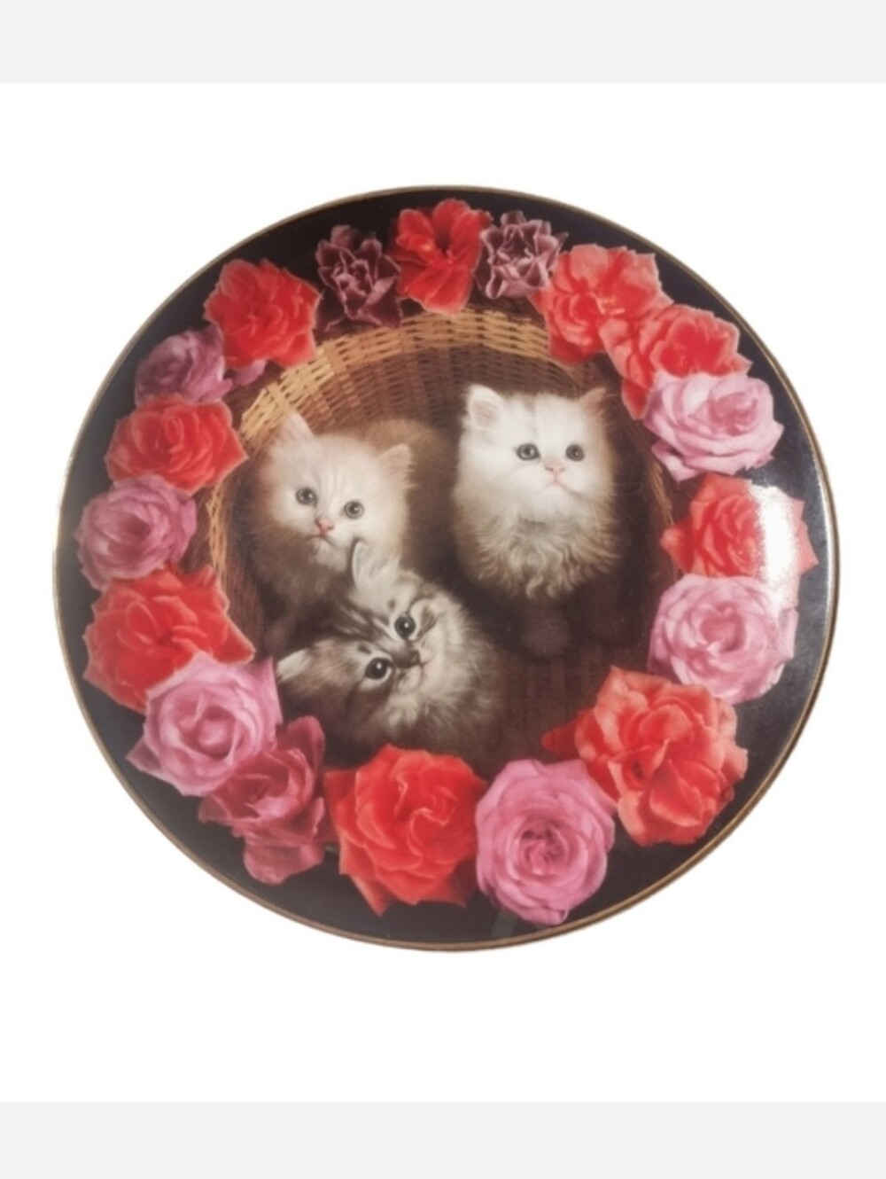 Three Tiny Treasures Cat Collector's Plate by Richard Stacks Vintage 1993